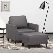 Poltrona con Poggiapiedi Grigio 60 cm in Similpelle 3201119