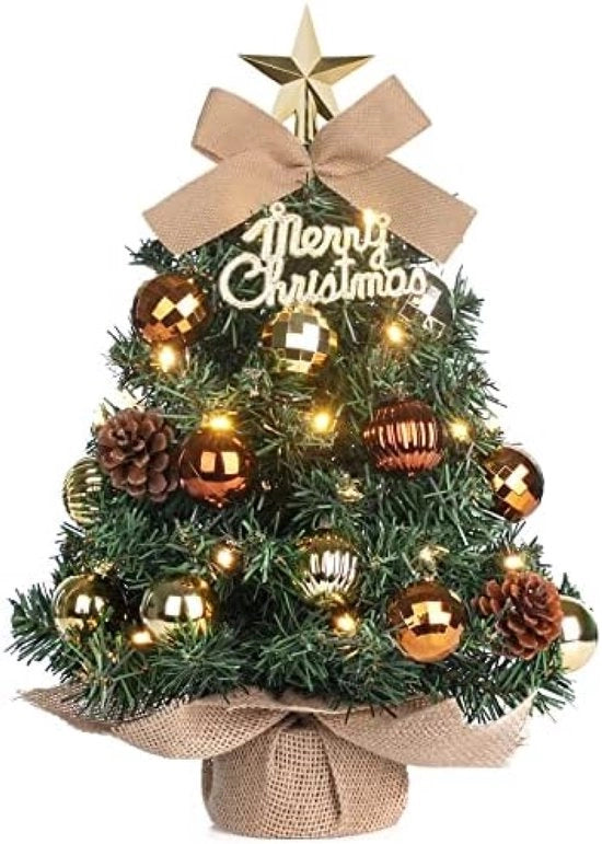 Albero di Natale mini con illuminazione per decorazione di tavola - 40 cm