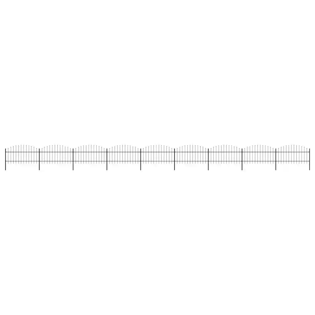 Recinzione da Giardino con Punta a Lancia in Acciaio 1506x125 cm Nero 277729
