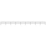 Recinzione da Giardino con Punta a Lancia in Acciaio 1506x125 cm Nero 277729