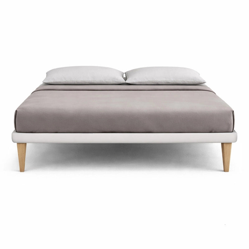 Letto imbottito Matrimoniale 180x190 cm Tessis - Bianco,Similpelle,Con rete