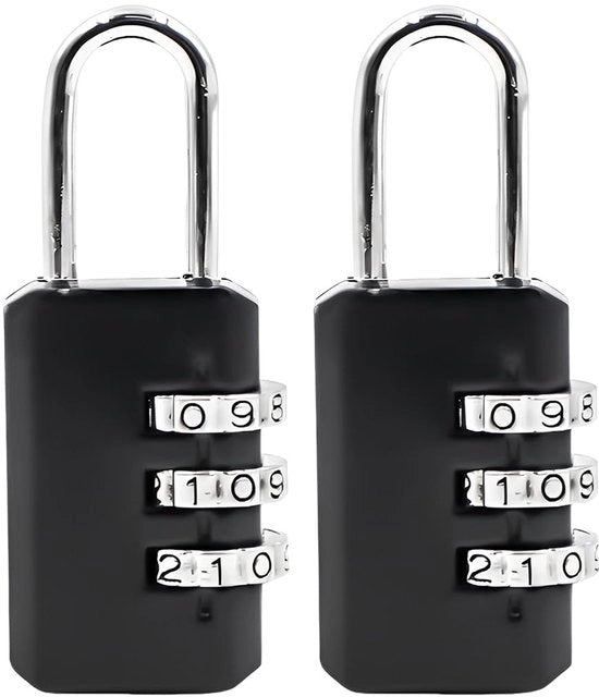 Sistema di sicurezza per porte e cancelli con combinazione a 3 cifre, resistentente alle intemperie, 2 pezzi, colore nero