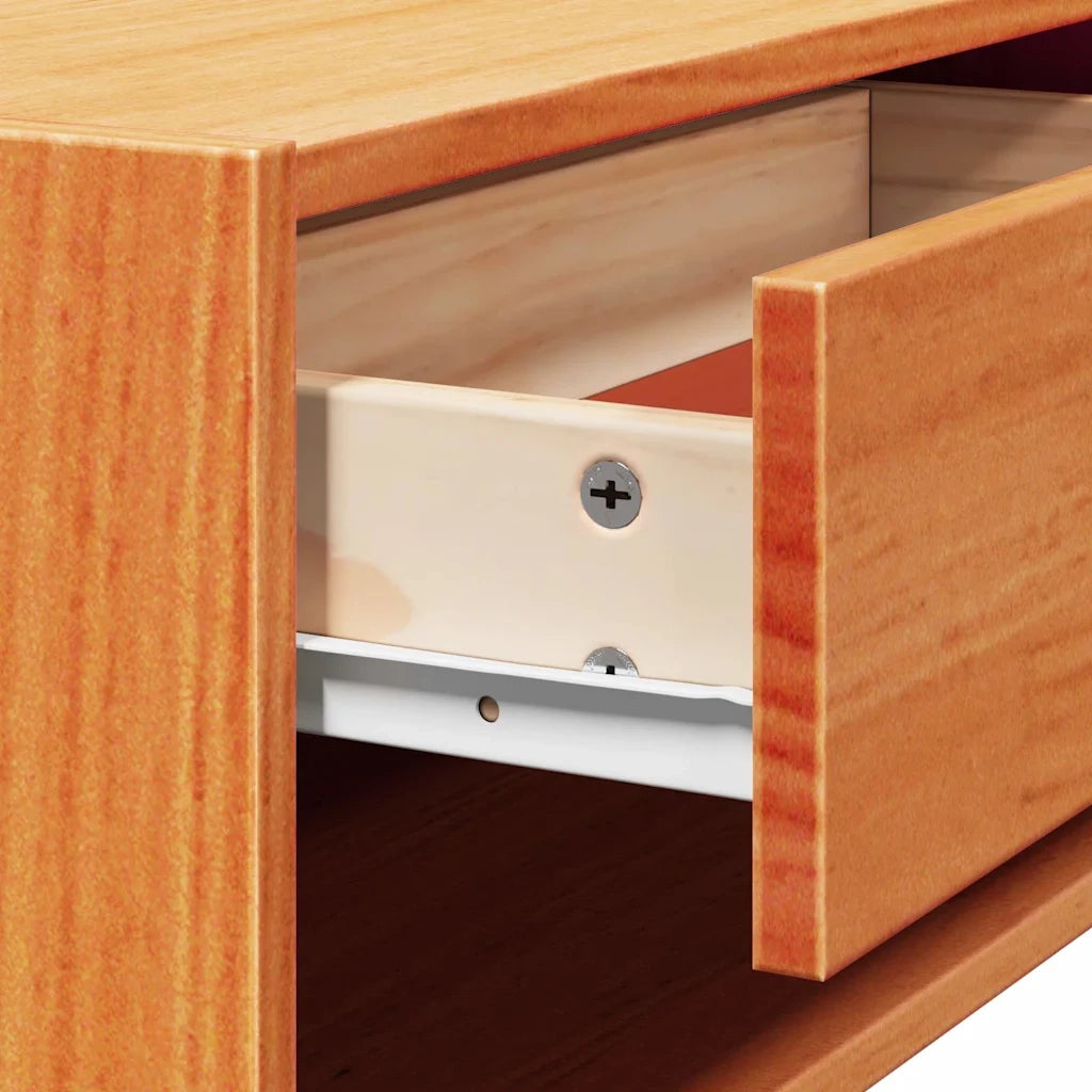 vidaXL Comodino con cassetto 2 pcs Cera marrone 50 x 32.5 x 24 cm