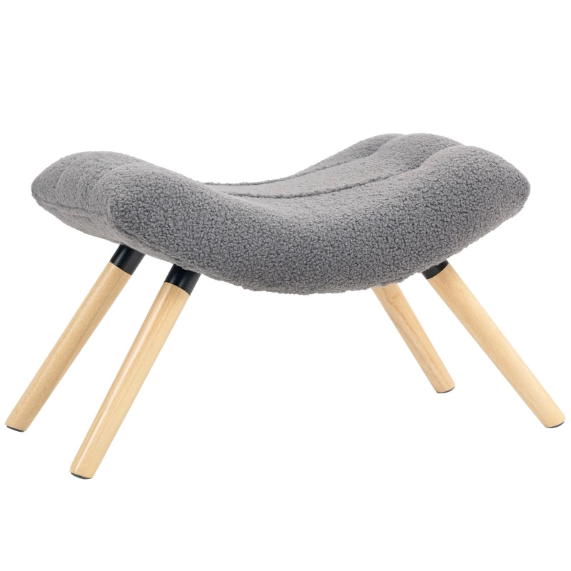 PUFF Imbottito 67 x 45 x 38 cm Grigio scuro in poliestere