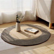 Tessuto in cotone circolare - mat per gatti - tappeto decorativo bohemien con frange per camera da letto, ingresso e soggiorno - piccolo e versatile (diametro 45 cm) - Nero Cenere - 45cm