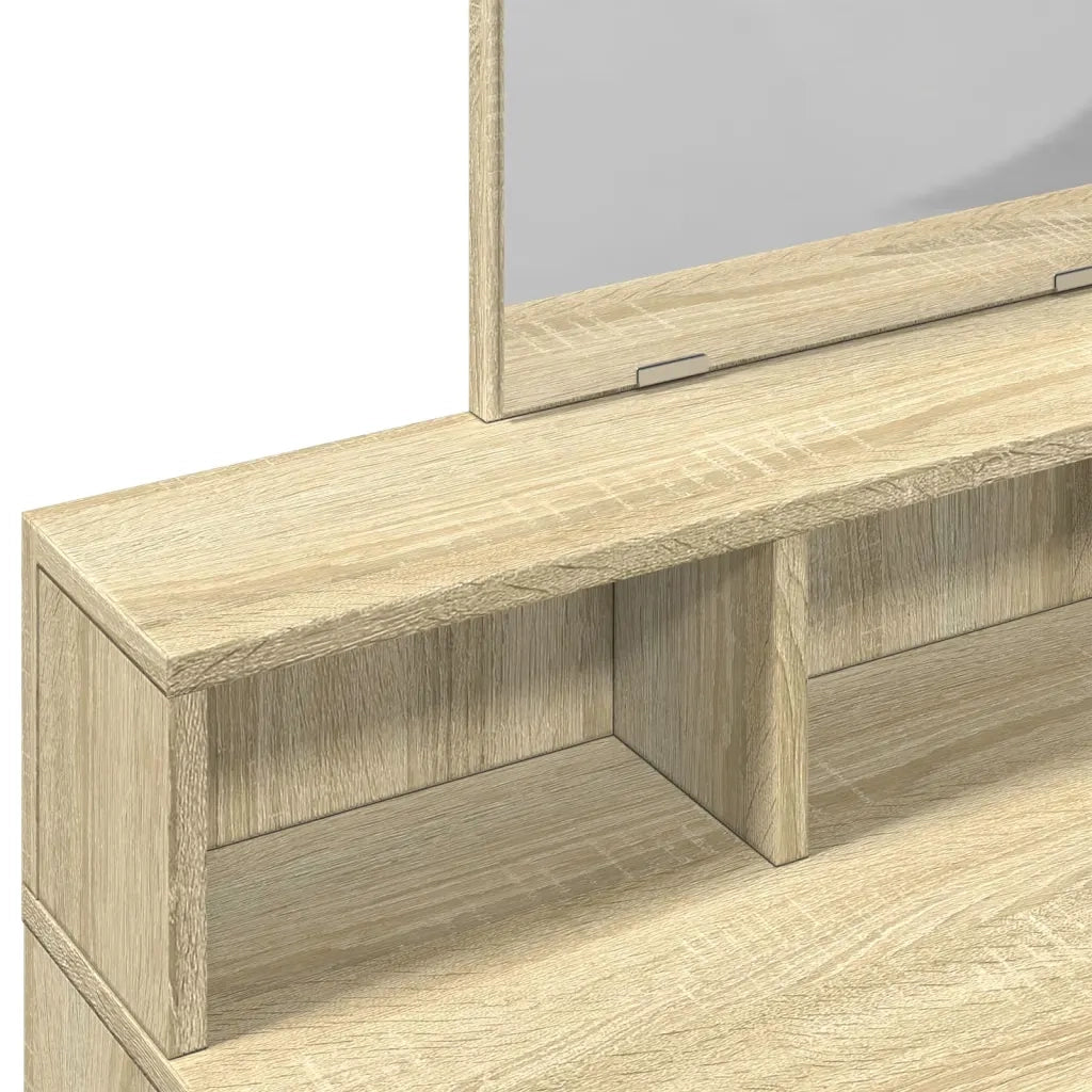 Toeletta con Specchio Rovere Sonoma 80x41x144,5 cm