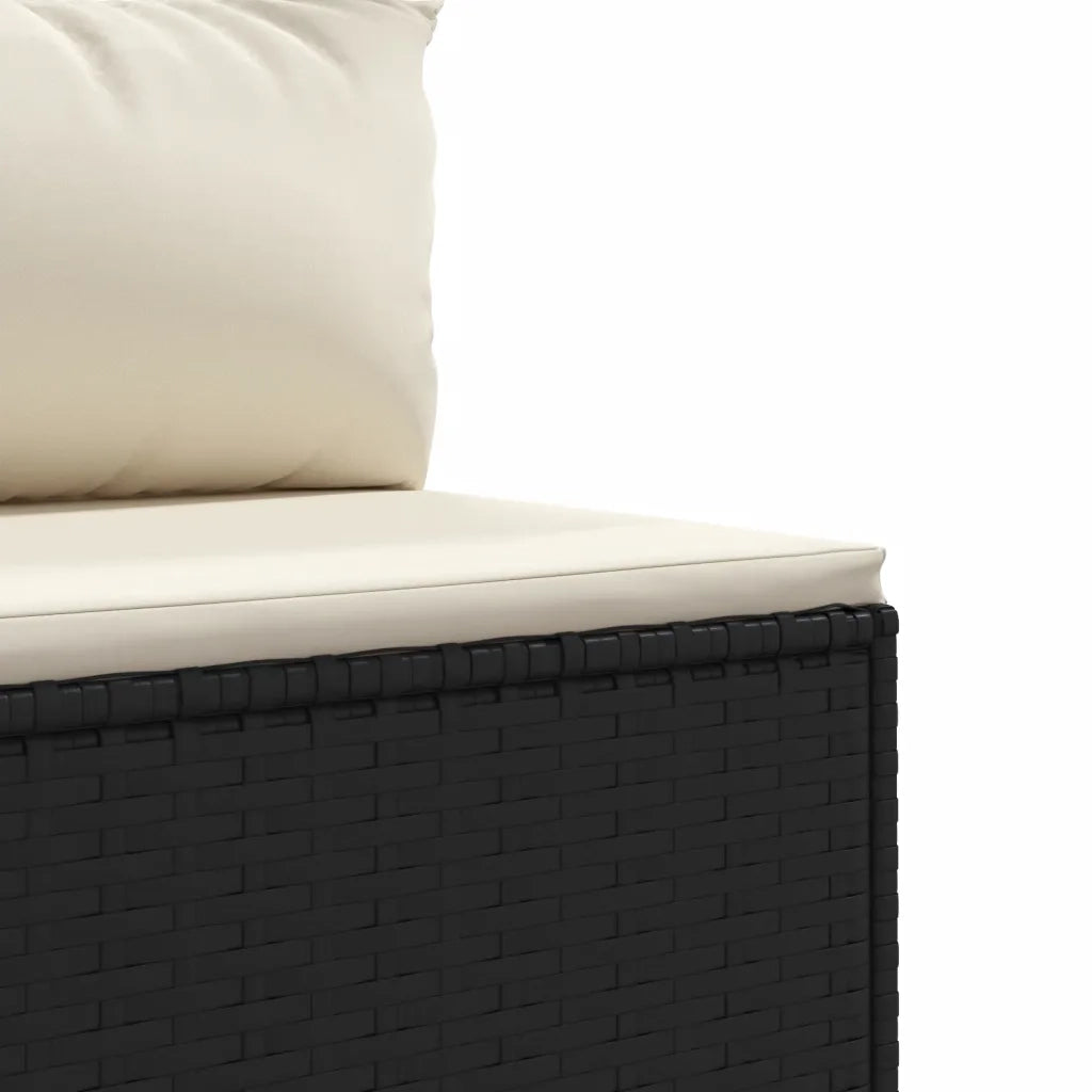 vidaXL Set Divani da Giardino 5 pz con Cuscini Nero in Polyrattan
