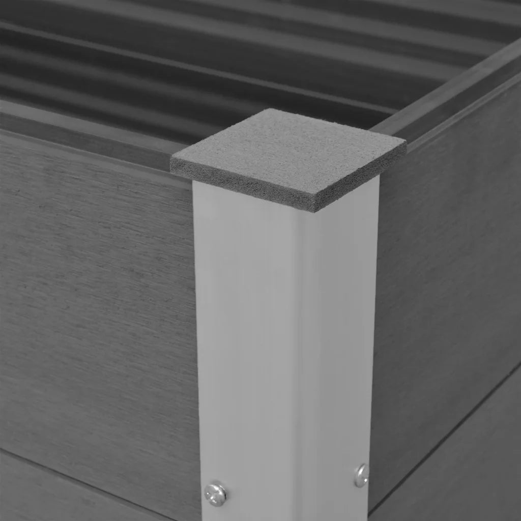 Fioriere | Cassetta per fiori | Letto Rialzato da Giardino in WPC 100x50x54 cm Grigio