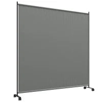 Pannello Paravento Esterno su Ruote per Giardino, Terrazza, Balcone, 183L x 30l x 181H cm, Grigio