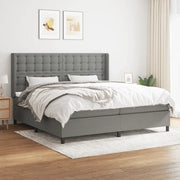 Giroletto a Molle con Materasso Grigio Scuro 200x200 cm Tessuto 3131778