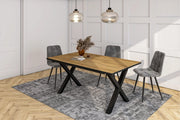 Tavolo da Pranzo, 167x90x74 cm, Per 8 persone, Tavolo Cucina, Rovere e nero