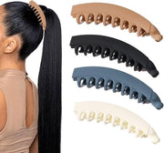4 Pezzi Grande Spilla Capelli a Banana - Visclips per Capelli Lunghi - Spilla a Banana - Supporto Antiscivolo per Trecce di Donne e Ragazze (A)