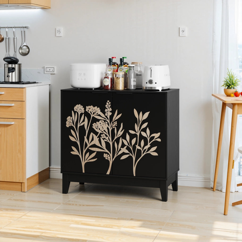 SIDEBOARD a 2 ante 93,5×46,0×19,0 cm MDF Nero