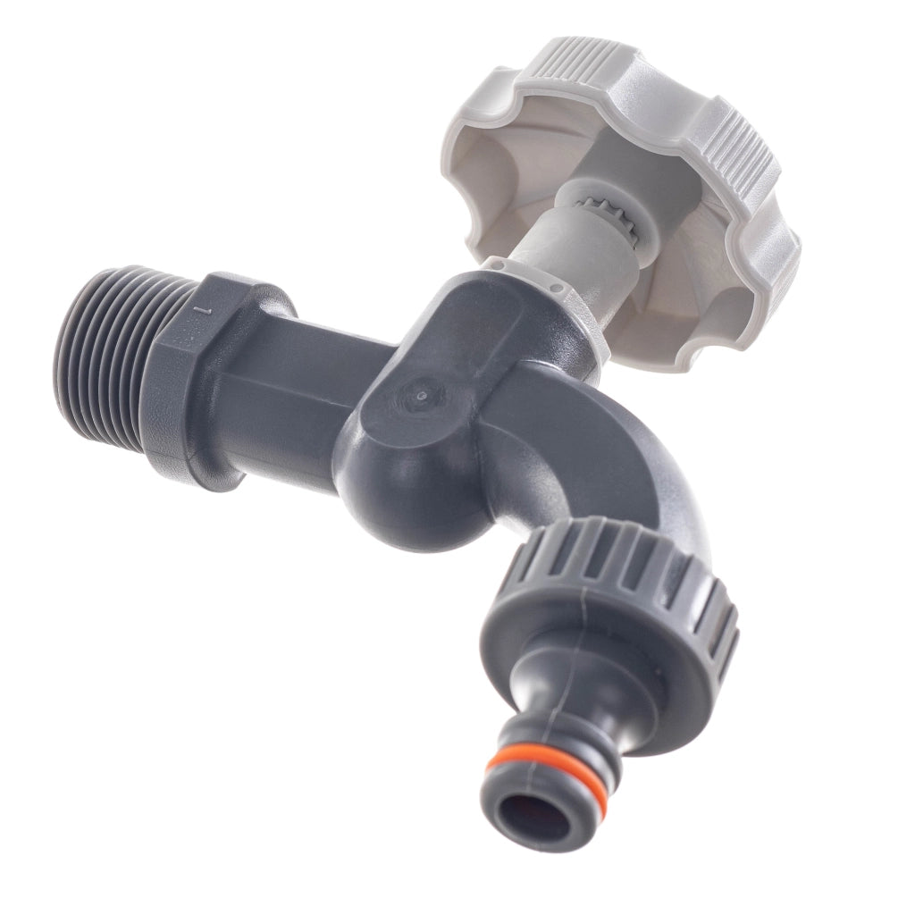Rubinetto da giardino KADAX 3/4 per serbatoio di acqua piovana con valvola a barilotto.