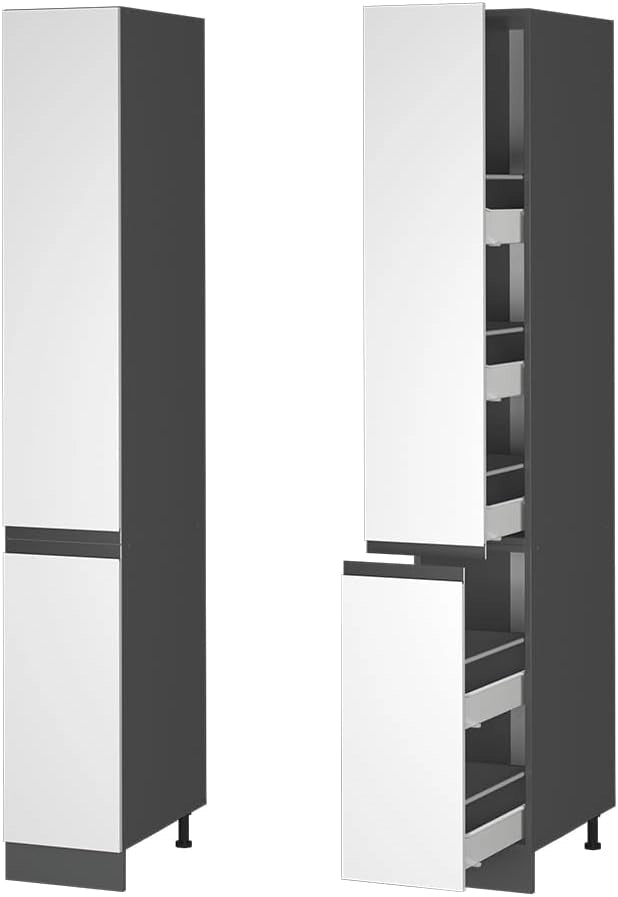 Armadio da farmacia R-Line, Bianco, 30 cm Forma a J, per la libera combinazione all'interno di sistemi cucina modulari