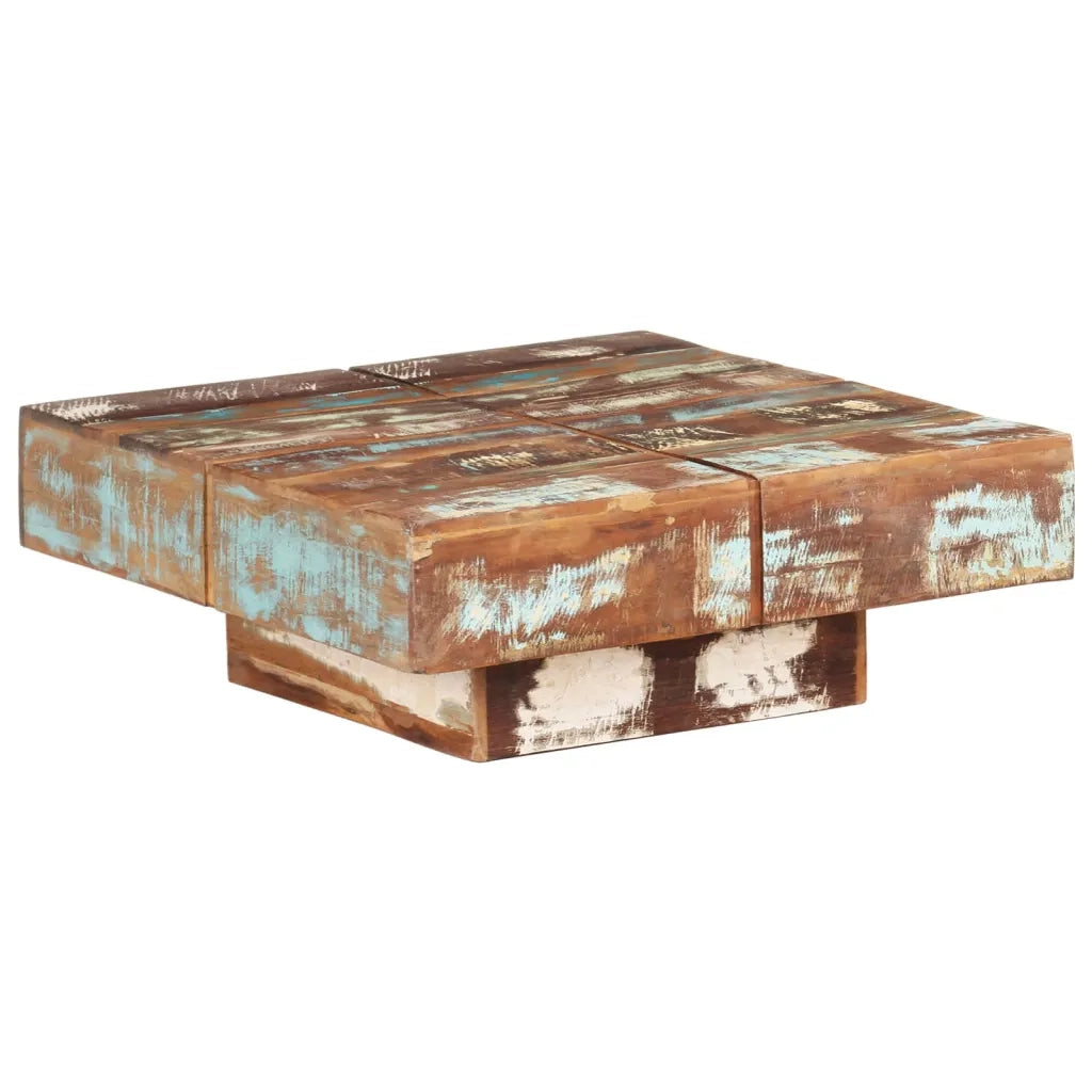 Tavolino da Salotto 80x80x28 cm in Legno Massello di Recupero 323594