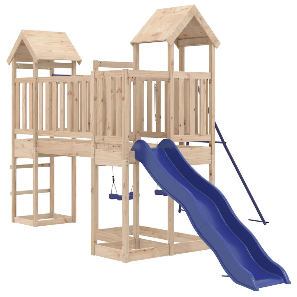 Set da Gioco da Esterno in Legno Massello di Pino