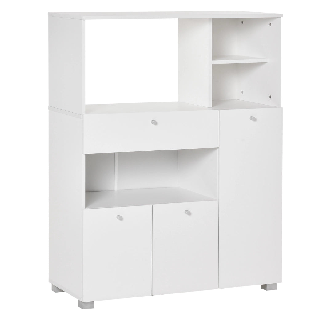 Credenza da Cucina con Armadietti e Cassetto ¨C Zephmum ¨C Bianco 90x40x120 cm
