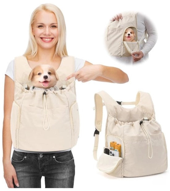 Cinturino per animali domestici - Piccola borsa per animali piccoli, morbida e respirante, senza mani, schiena/torace, borsa adesiva adatta per piccoli cani, gatti, topi e conigli (grigio)