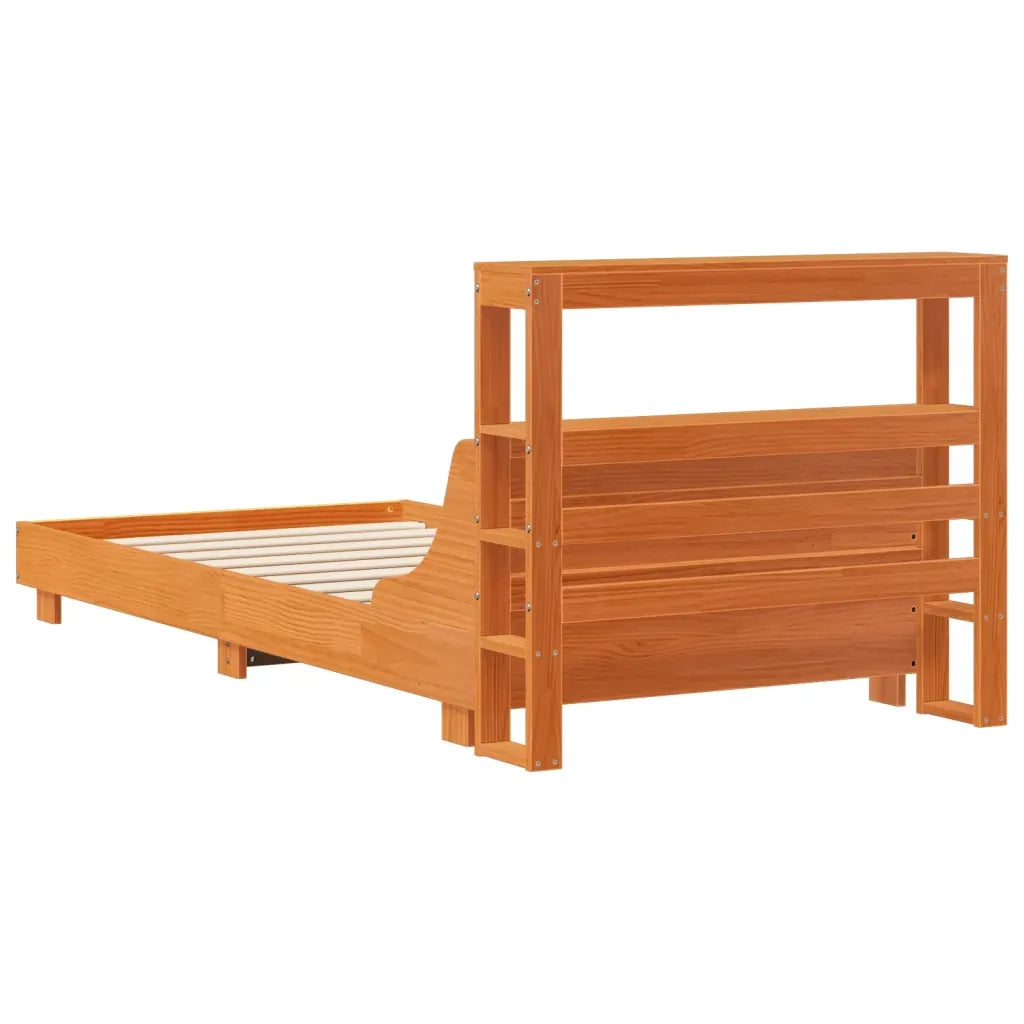 Letto senza Materasso Marrone Cera 100x200 cm in Legno di Pino