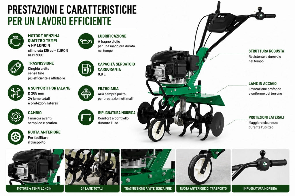 MOTOZAPPA SCOPPIO OHV CC139 E-V SIMPLY TILLER 60