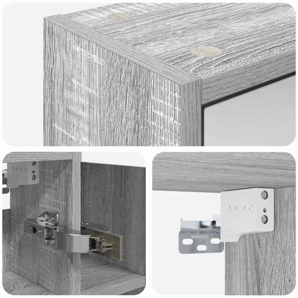 Mobiletto per specchio da bagno Grigio Sonoma