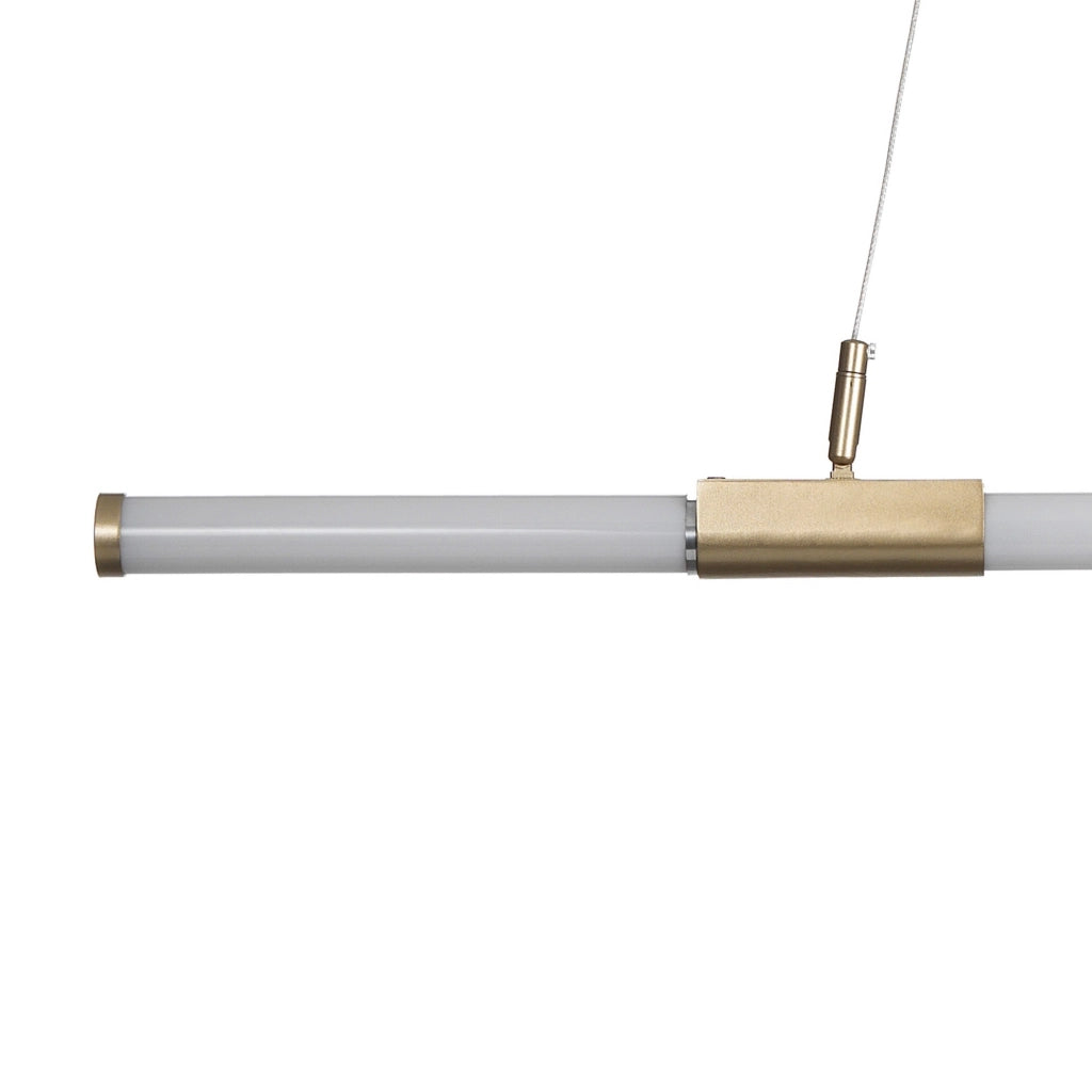 Lampadario in vetro e acciaio oro cm. Ø.3,2 L.92