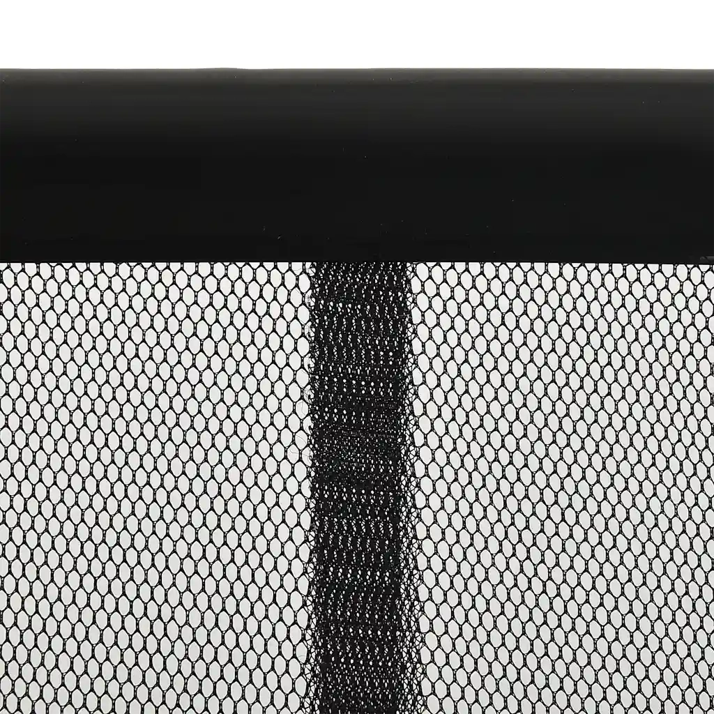 Zanzariera Porta con Tenda in Rete Nera 100x220 cm Poliesterecod mxl 87746