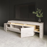 Trasacco, Mobile Porta tv un Ripiano, 192x37x53h cm Beige Marmo