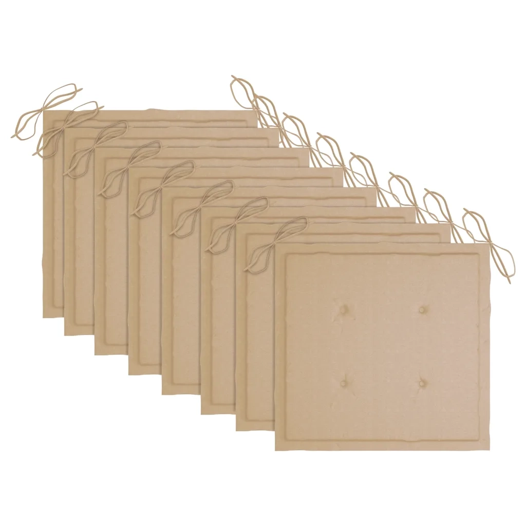 Sedie da Giardino con Cuscini 8 pz in Legno Massello di Acacia 3078527