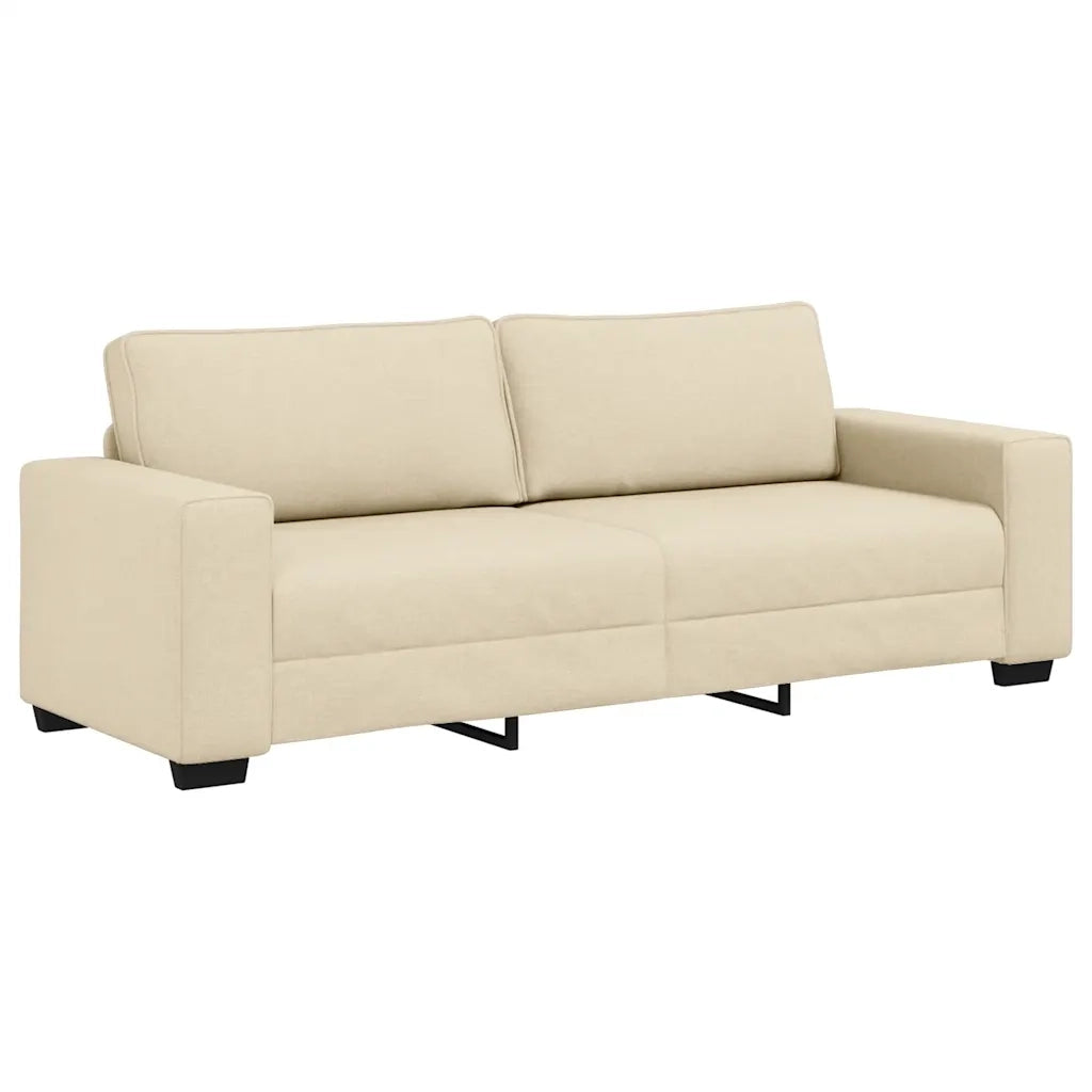 Divano a 3 Posti Crema 220x77x82 cm in Tessuto 4105183