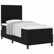Letto singolo | Letto per adulti | Letto a molle con materasso Nero 80 x 200 cm Tessuto