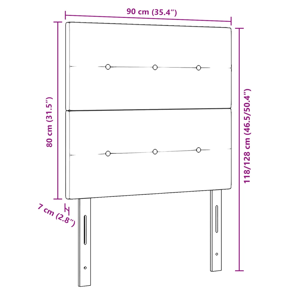 Testata LED  Rosa 90 cm Velluto