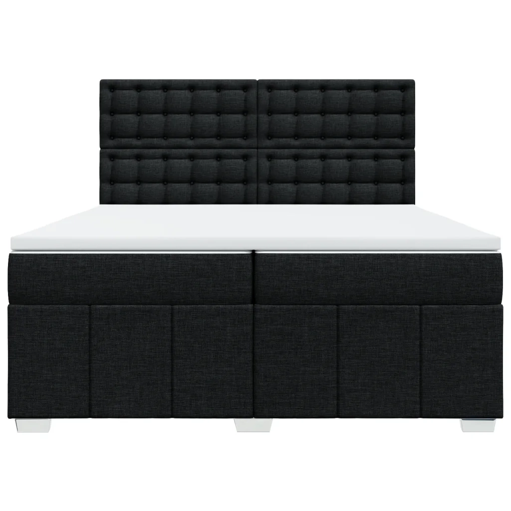 Giroletto a Molle con Materasso Nero 200x200 cm in Tessuto 3291791