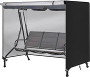 Copertura impermeabile per sdraio oscillante - sacco di protezione con cavo e cerniere regolabili - 220 x 150 x 170 cm - nero