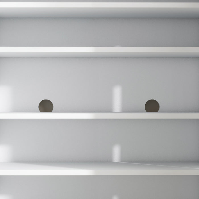 Mobile Scarpiera per 15-20 Paia di Scarpe 72x31,5x95 cm Ripiani Regolabili e Chiusura Ammortizzata Bianco