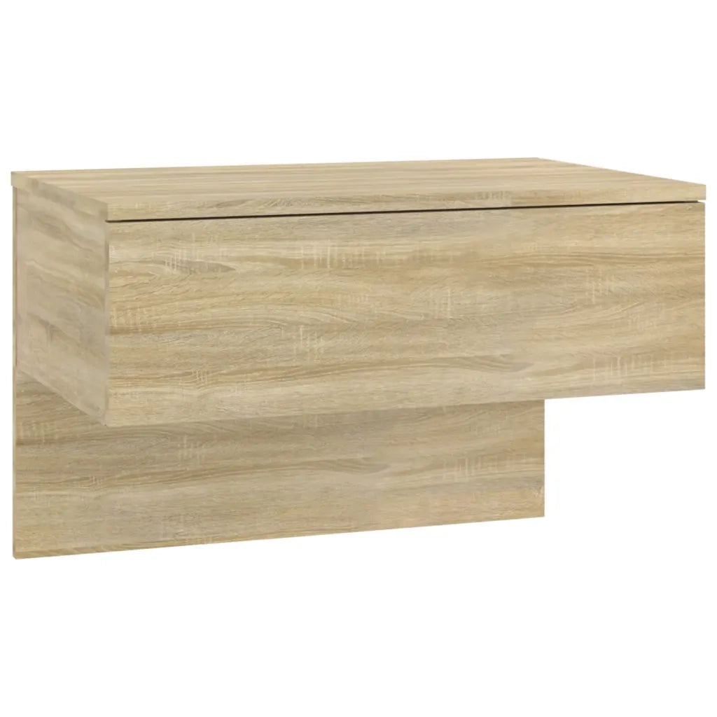 Set di 2 Comodini | Armadio da Notte | Mobiletto da notte a Muro Rovere Sonoma