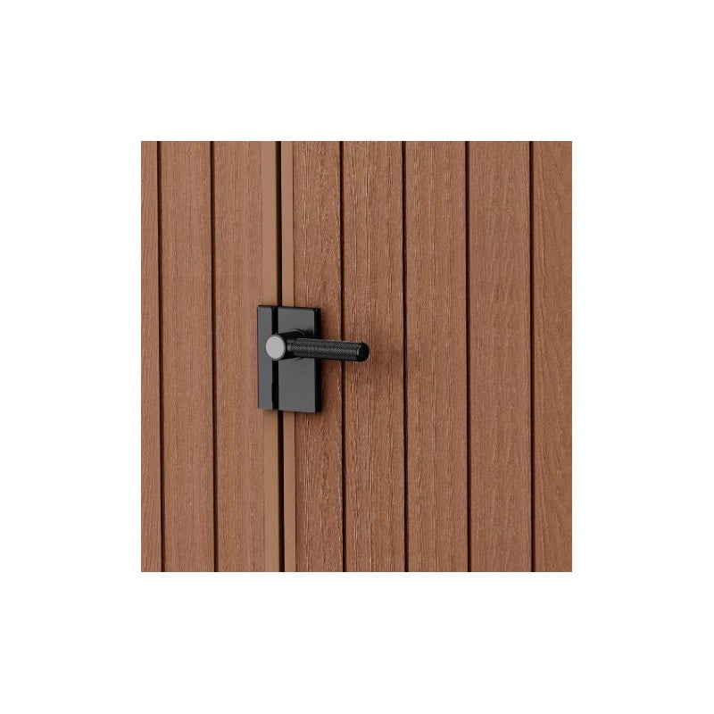 Casetta da giardino in resina EVOTECH+ effetto legno 125,8x117x205 cm - con pavimento rialzato e finestra laterale - Marrone – Keter