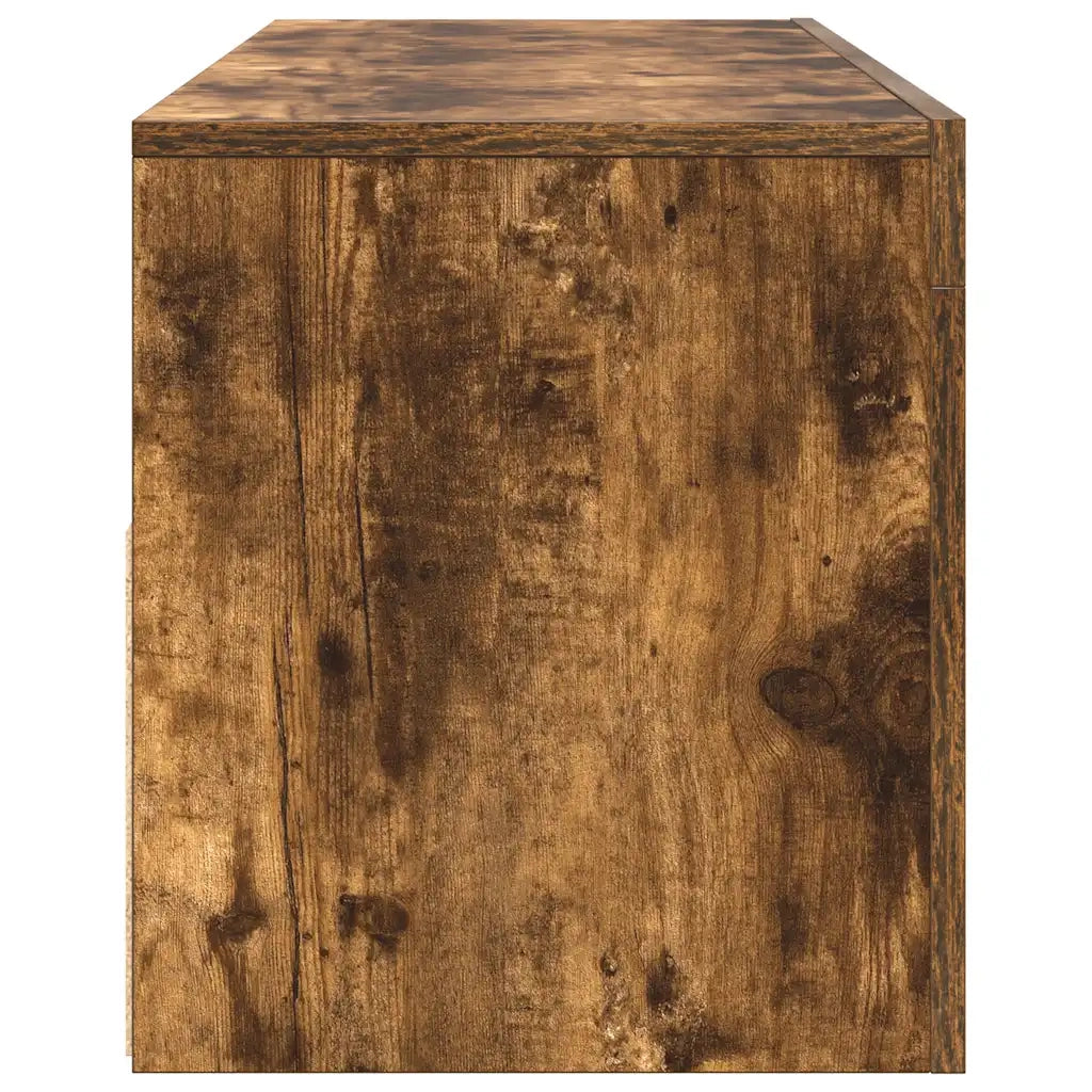 Mobile Porta TV con Luci LED Rovere Fumo 120x35x40 cm 815687