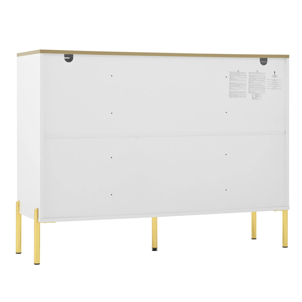 Credenza con Vetrine e Portabottiglie ¨C MINIMAL ¨C Bianco, Moderno, Salvaspazio