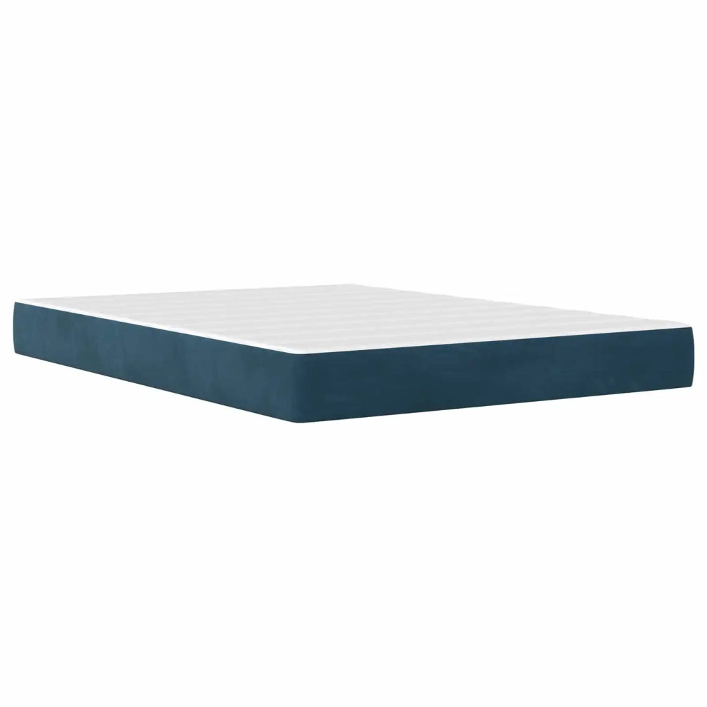 Struttura letto con materasso Blu 160 x 200 cm Velluto