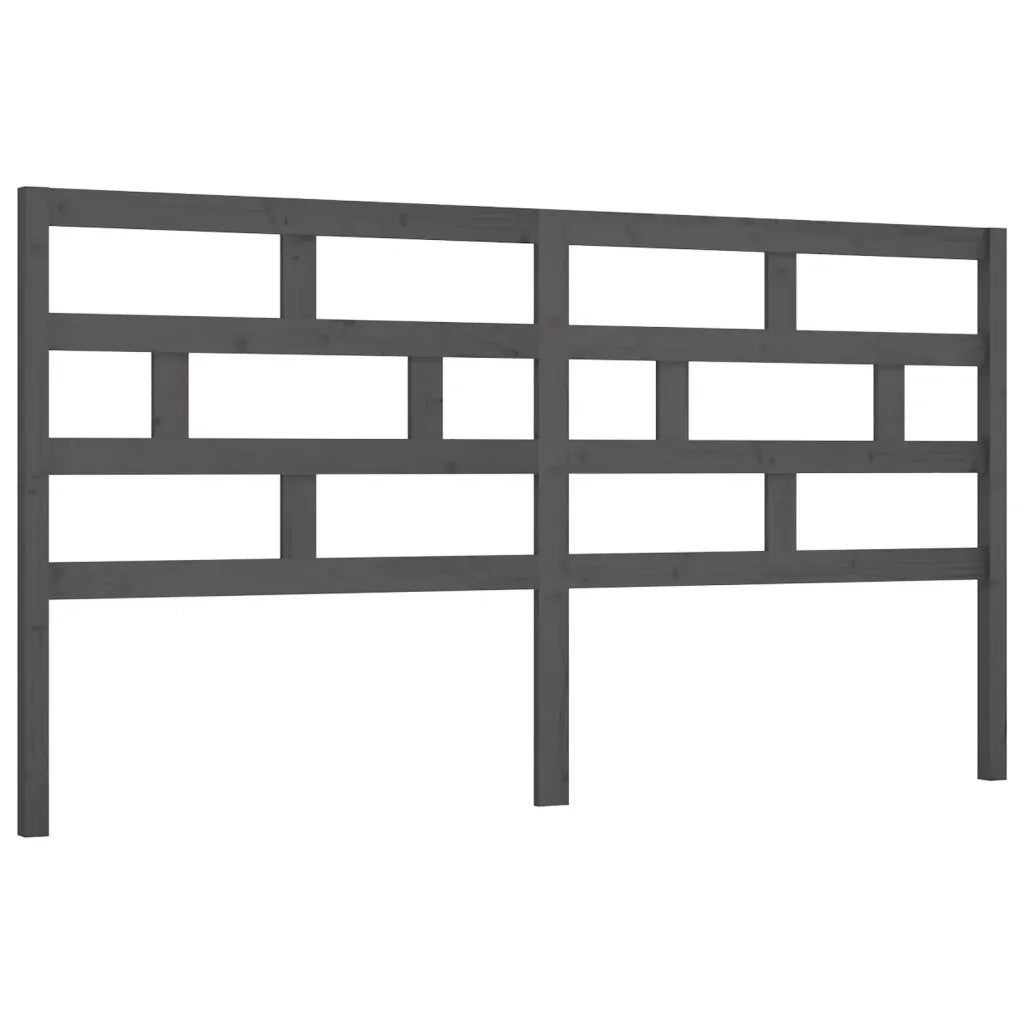 Testiera | Testata per Letto Grigia 186x4x100cm in Legno Massello di Pino