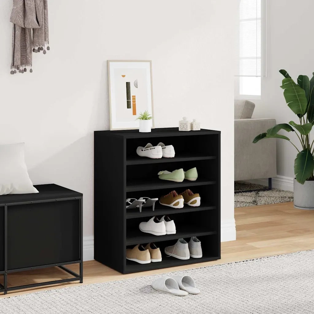 Scarpiera-Scaffale per scarpe Nera 60x35x70 cm in Truciolato 237780