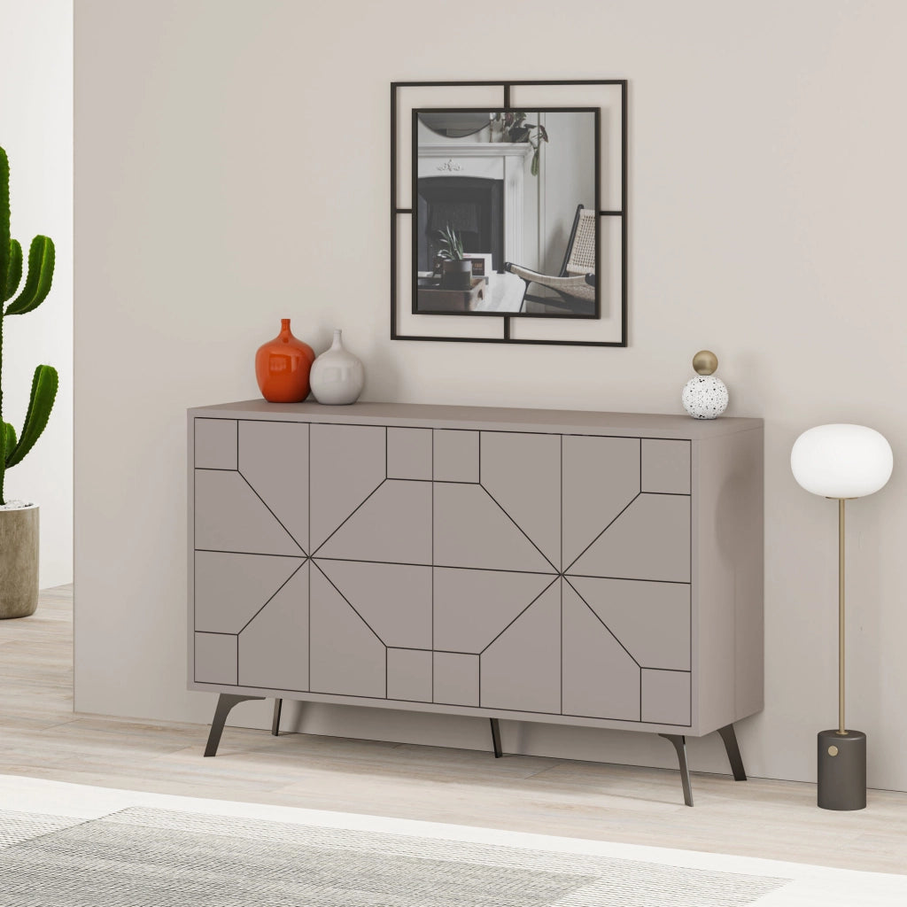 Credenza in legno "Dune" - 123 x 35 x 62 cm - Marrone moka chiaro