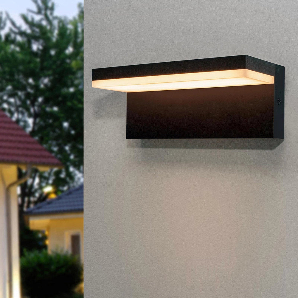 Trade Shop - Applique A Led 10 Watt Lampada Da Parete Per Balconi Giardino Ip54 Cct Switch B82-3c - Nero