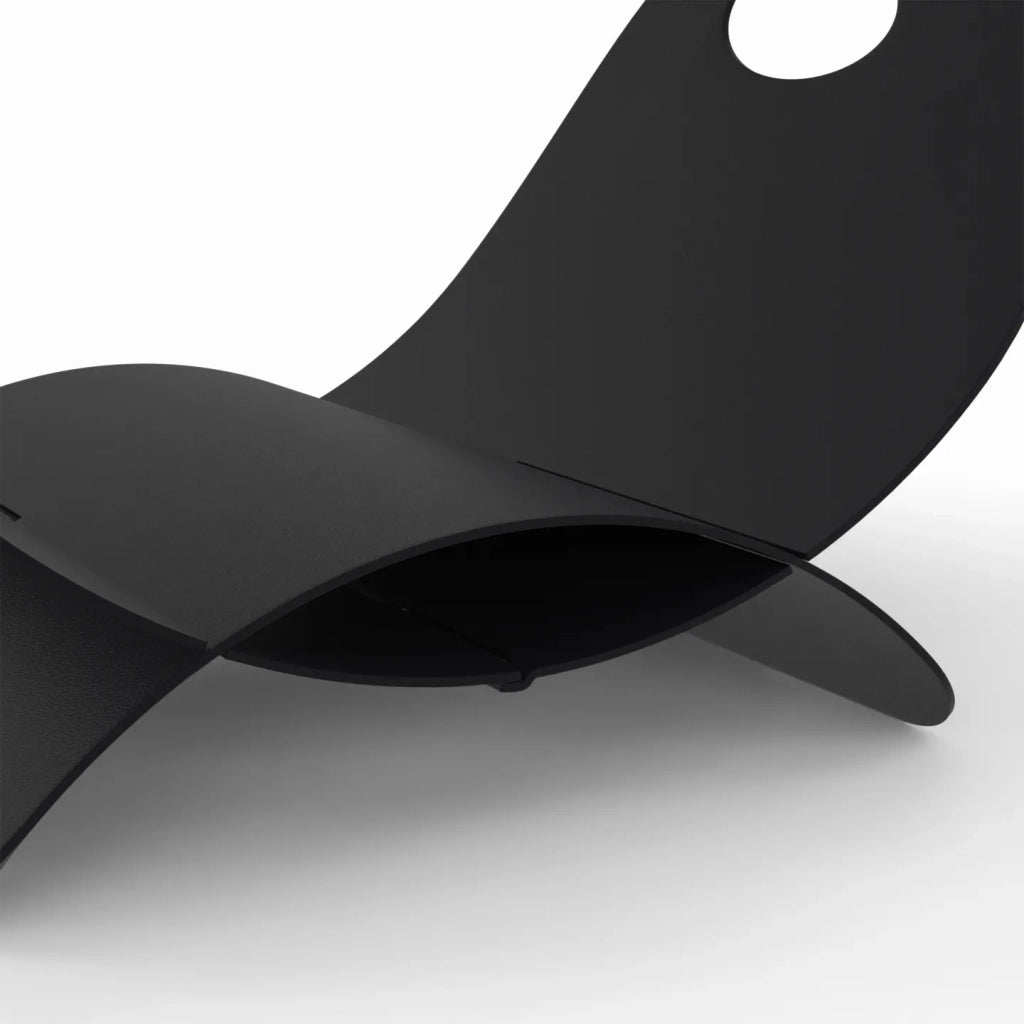 IDMarket - Cesta para troncos de media luna de acero negro