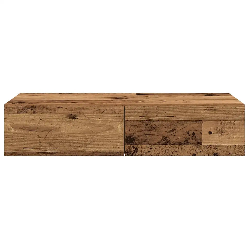 Scaffale a Parete con Cassetti Antico 80x33x17 cm in Truciolato 859984