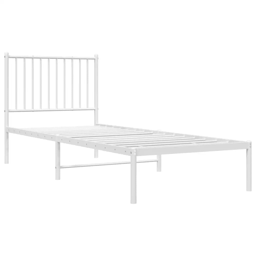 Giroletto con Testiera-Struttura Letto con testiera Metallo Bianco 80x200 cm 673113