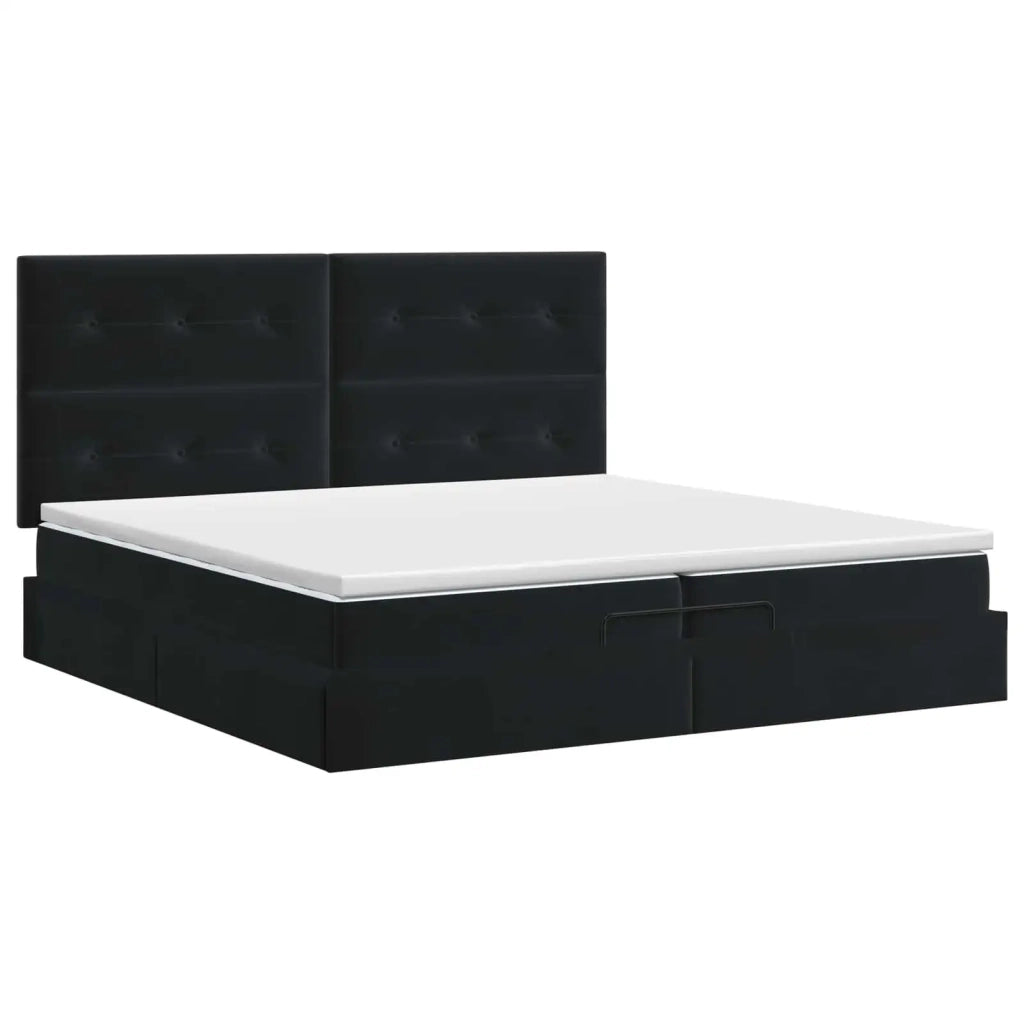 Letto ottomano con materasso Nero 200 x 200 cm Velluto 3457745