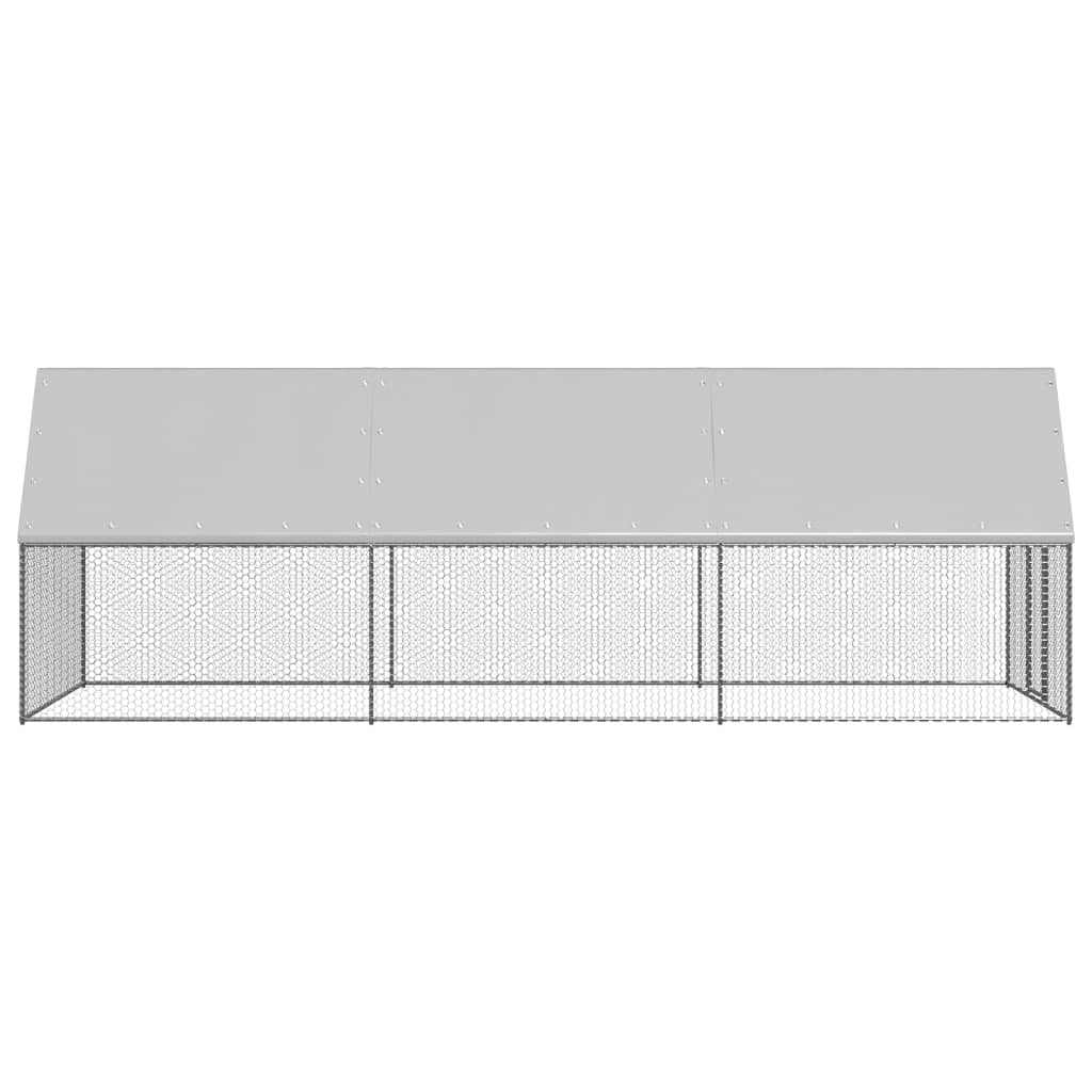 Pollaio da esterno 2 x 6 x 2 m in acciaio zincato con tetto impermeabile 02_0001690
